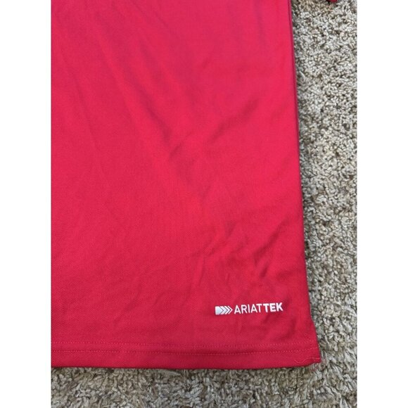 ARIAT TEK Red Polo Shirt Heat Series Performance Short Sleeve Golf 2XL - Picture 5 of 10